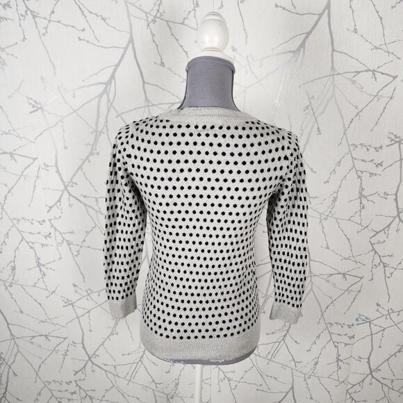 J. Crew Gray Polkadot 100% Merino Wool Crewneck Sweater - Picture 5 of 7